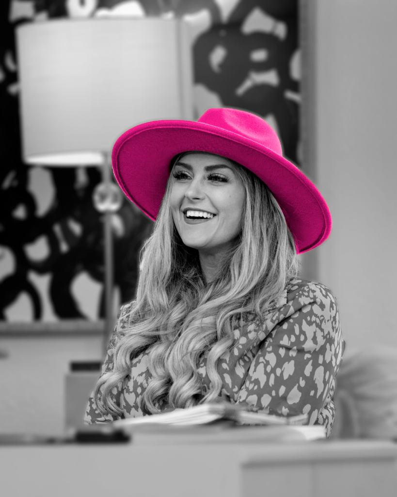 stef pink hat