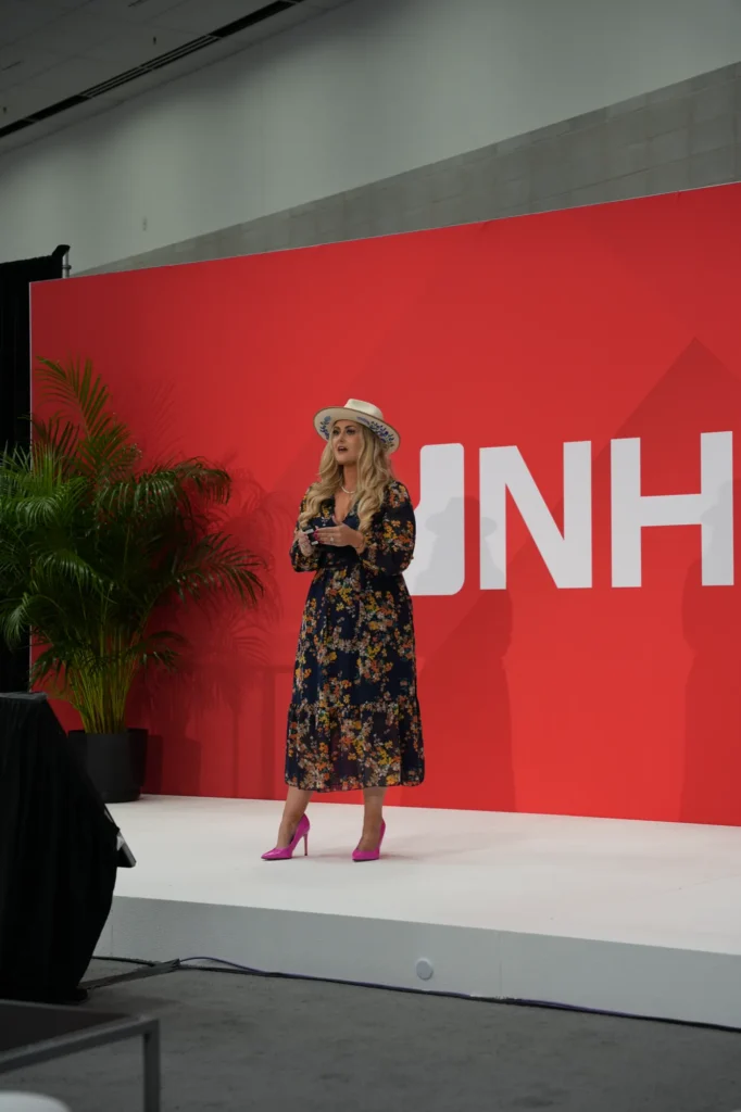 Stefanie Couch on the red NHS stage at the National Hardware Show 2025
