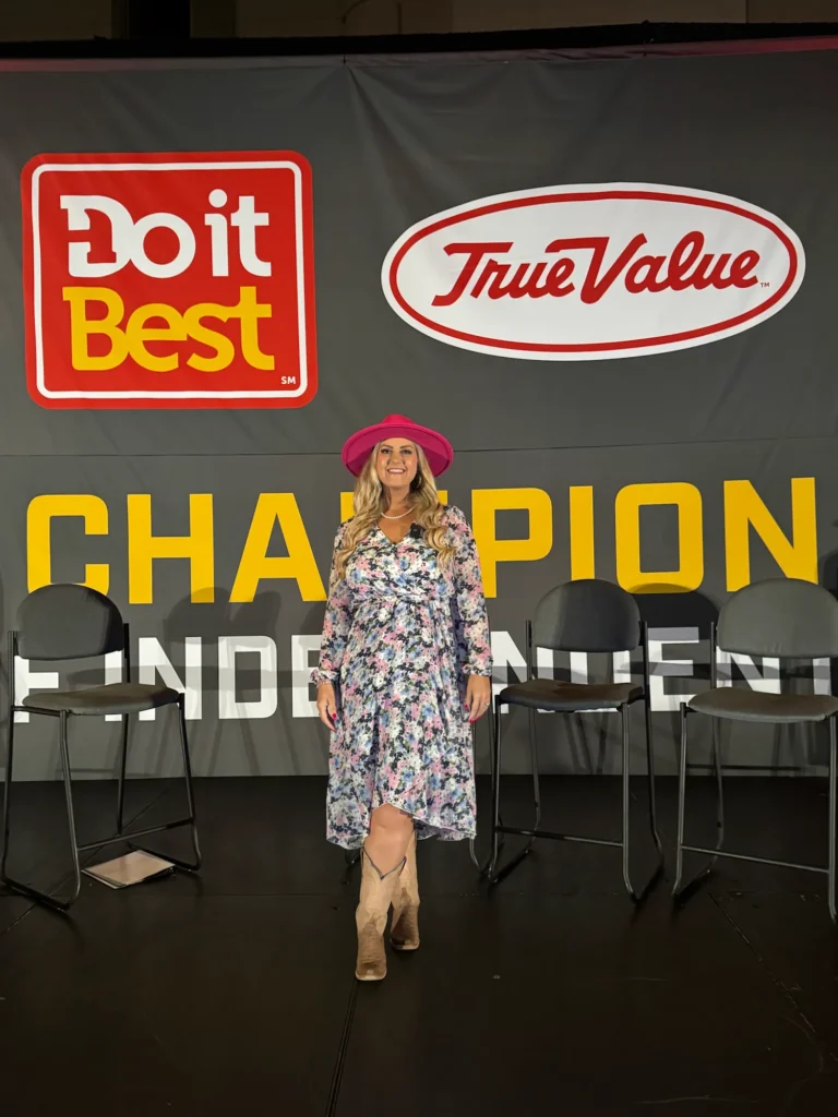 Stefanie Couch on the Champion Independents stage at Do it Best and True Value Spring Market 2025